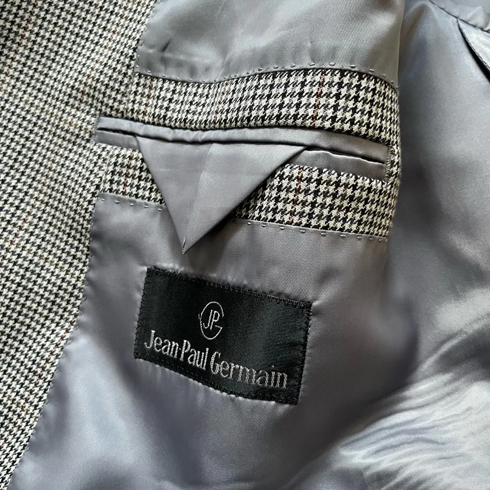 Jean Paul Germain Sport Coat LONDON Blazer Men’s 54R Gray Wool Houndstooth